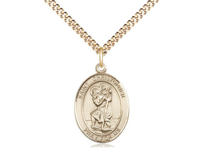St Christopher EMT Catholic Patron Saint Medal, gold-filled, Bliss Manufacturing