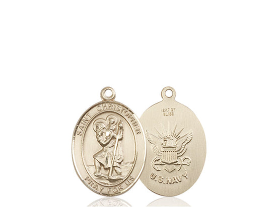 Bliss St Christopher Navy Catholic Patron Saint Oval Medal