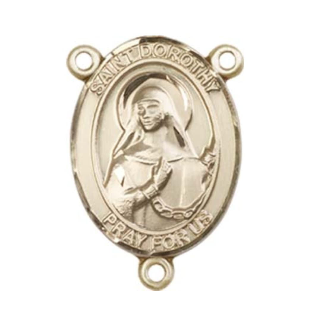 Bliss Gold St Dorothy Engravable Center Rosary Part,