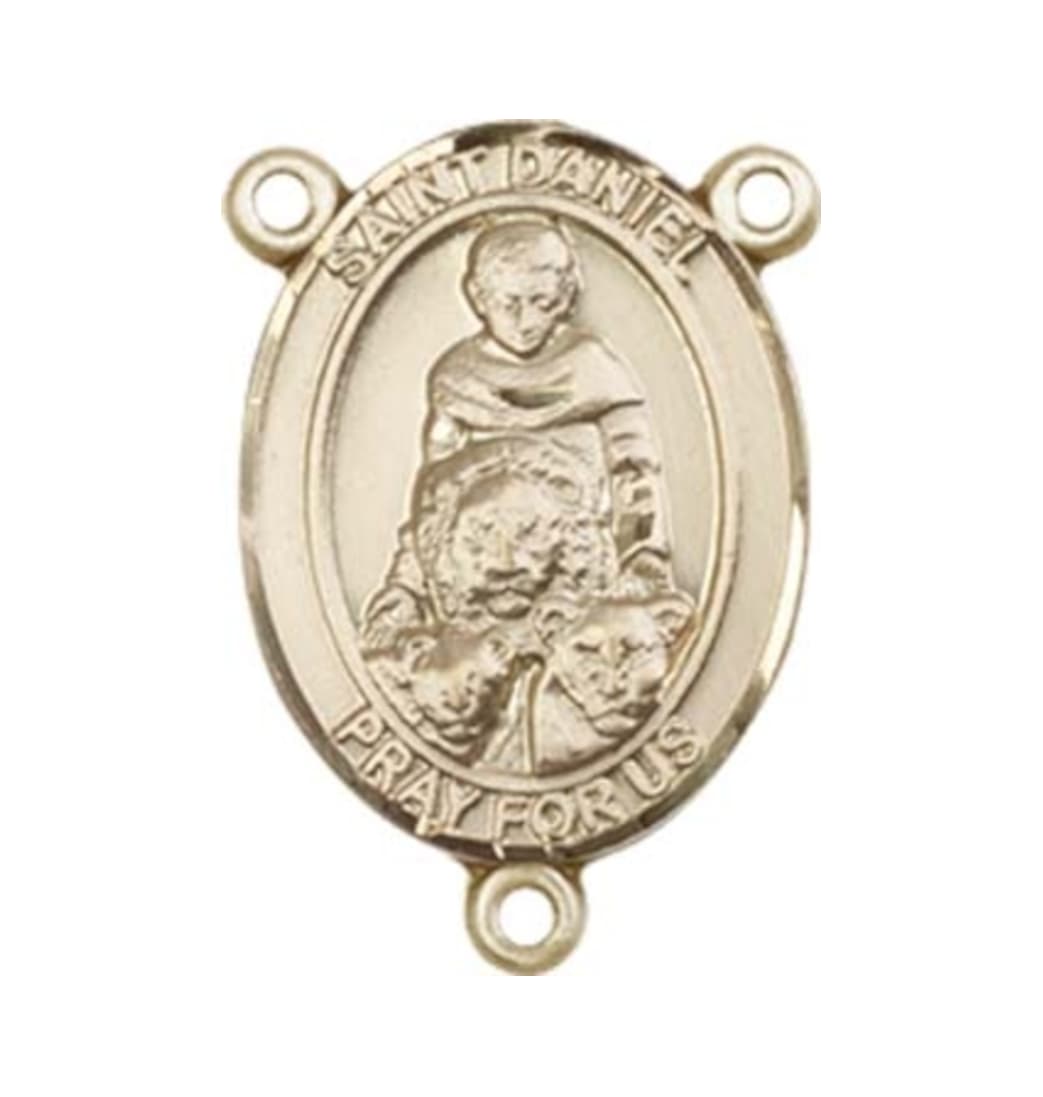 Bliss Gold St Daniel Engravable Center Rosary Part,