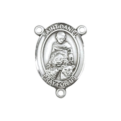 St Daniel Engravable Center Rosary Part, pewter / sterling silver / gold-filled, Bliss Manufacturing