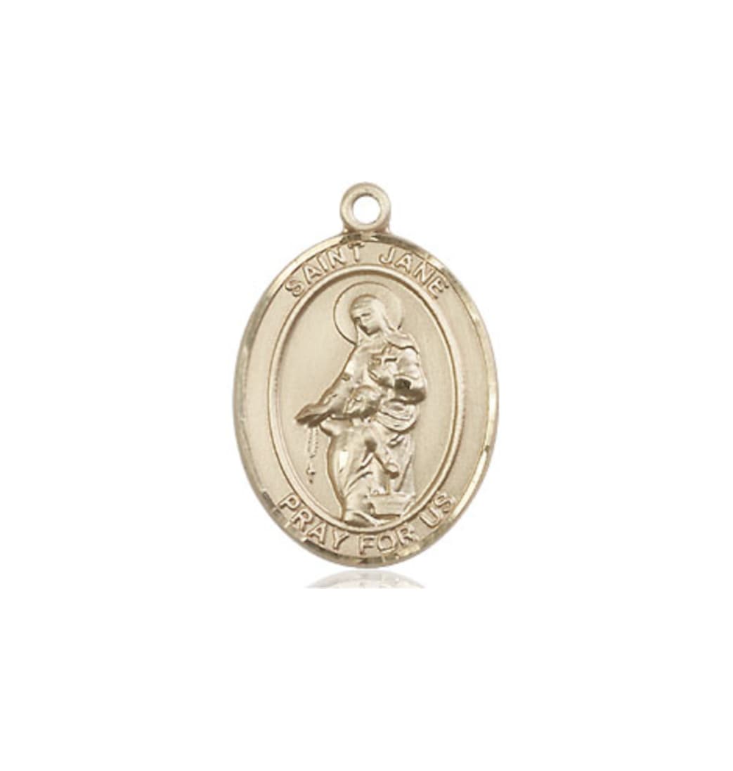 Bliss St Jane of Valois 14kt Gold Oval Medium Medal Only, 