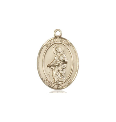 St Jane of Valois 14kt Gold Oval Medium Medal Only, Bliss Manufacturing