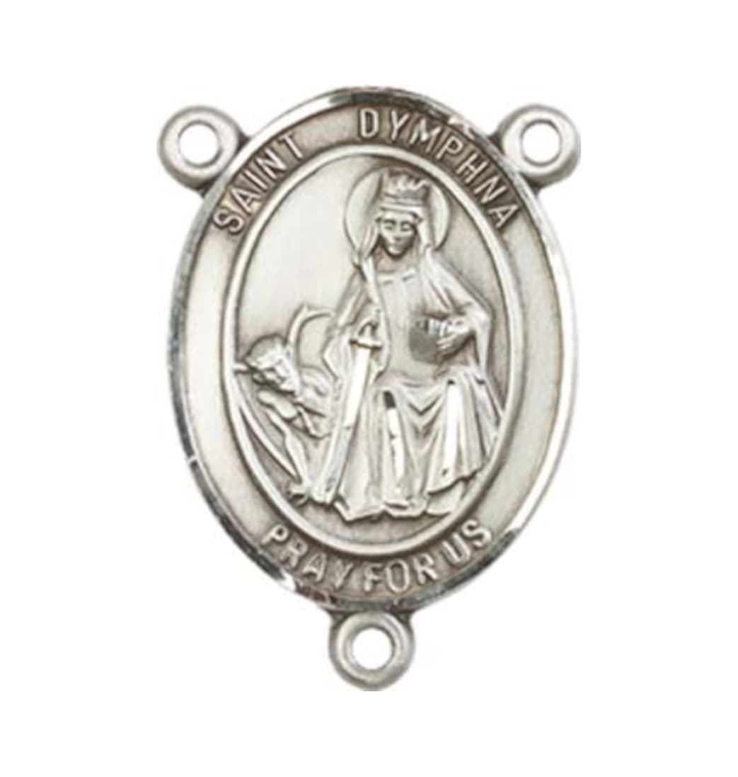 Bliss St Dymphna Engravable Center Rosary Part,