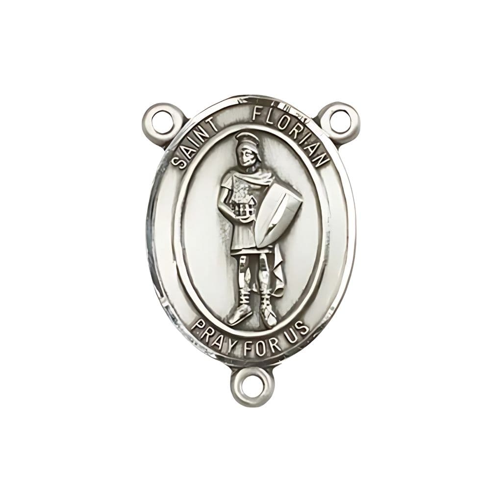 St. Florian Engravable Pewter Center Rosary Part, 3/4-inch, Bliss USA,