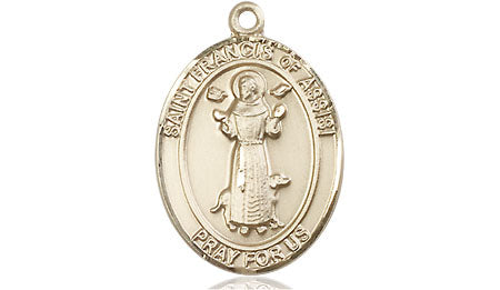 Bliss Manufacturing Medium 14kt Gold St Francis of Assisi Medal