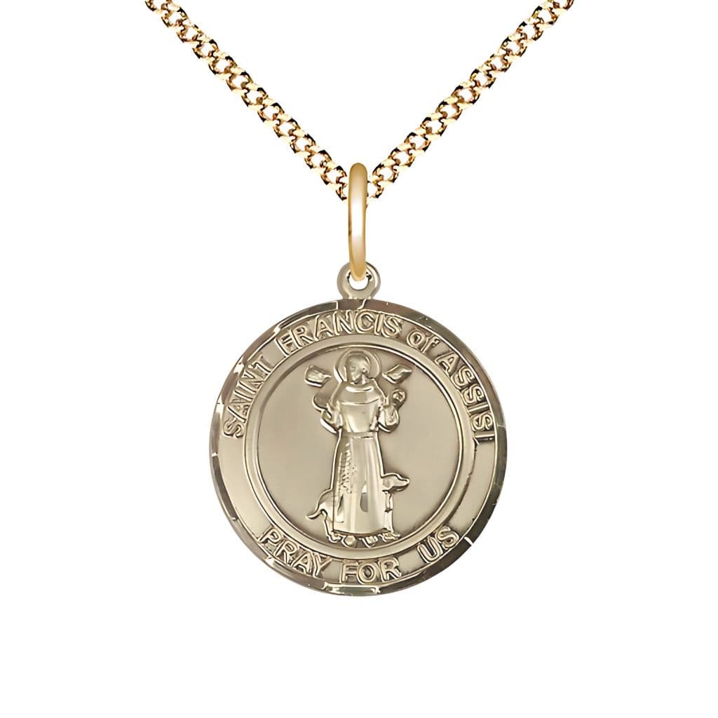 Bliss St. Francis of Assisi Round Gold-filled Oval Engravable Medal