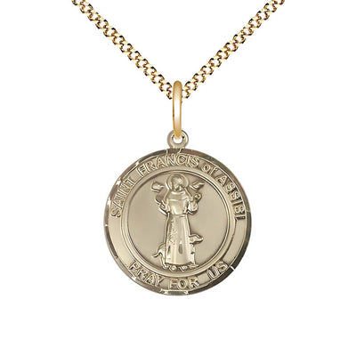 St. Francis of Assisi Round Gold-filled Oval Engravable Medal (view 3), Bliss Manufacturing