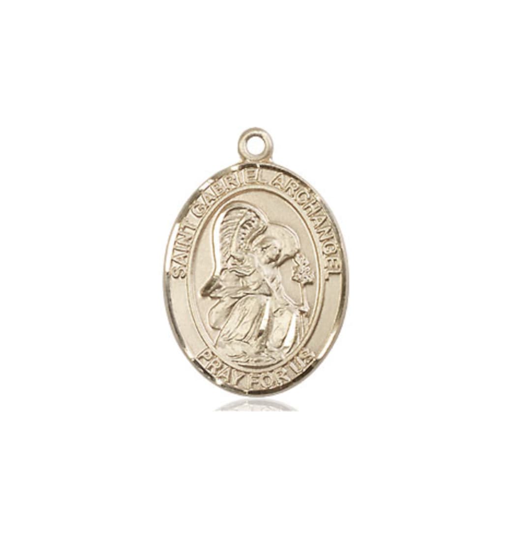 Bliss St Gabriel the Archangel 14kt Gold Oval Medium Medal Only,