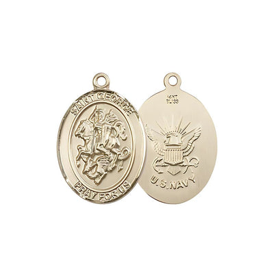St. George and U.S. Navy Emblem 14kt Gold Medal, 3/4-inch, Bliss Manufacturing