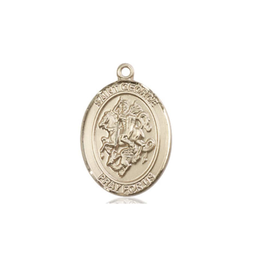 Bliss Manufacturing Medium St George 14kt Gold Oval Medal,