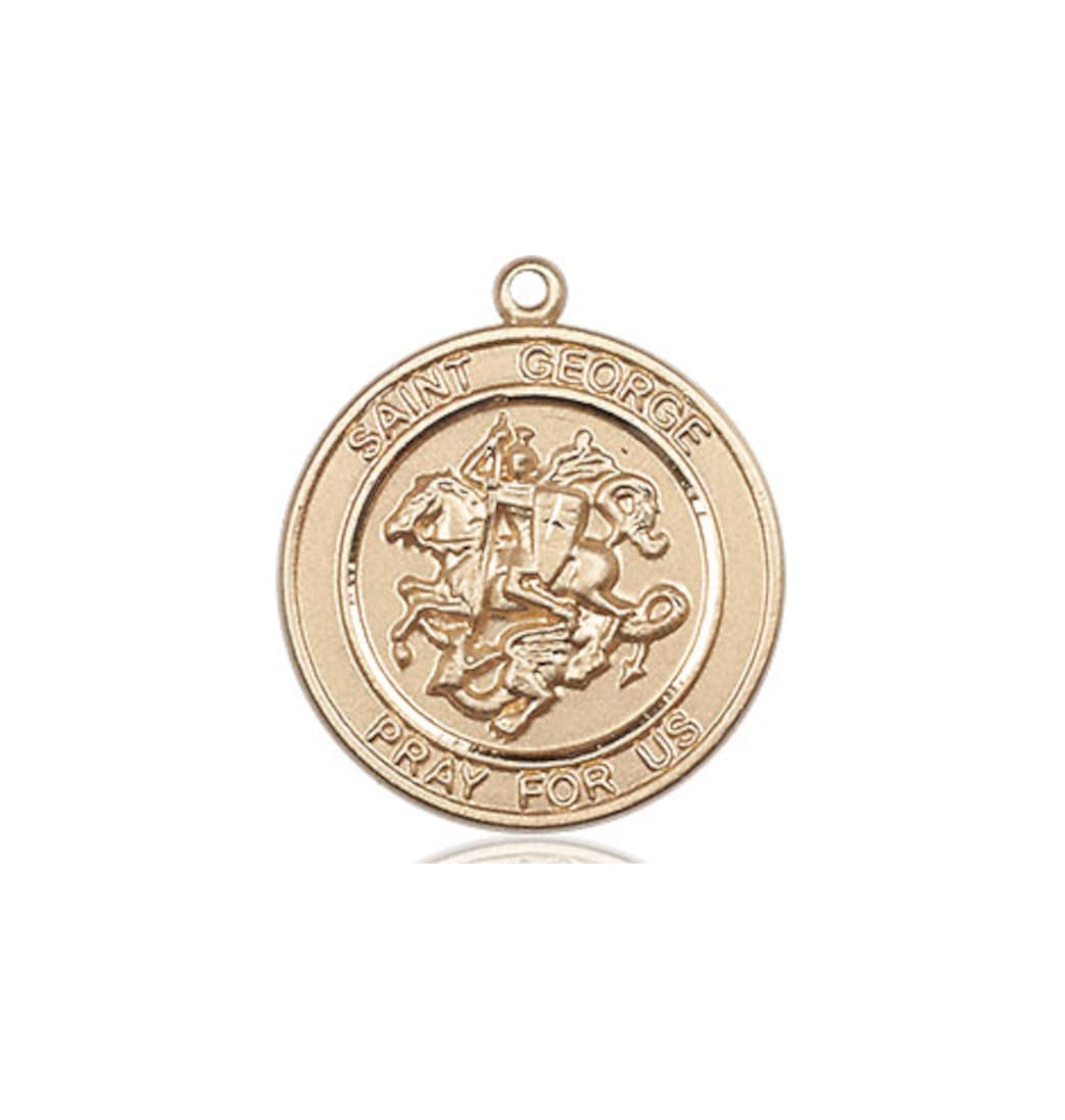 Bliss Manufacturing Round St George 14kt Gold Medium Medal,