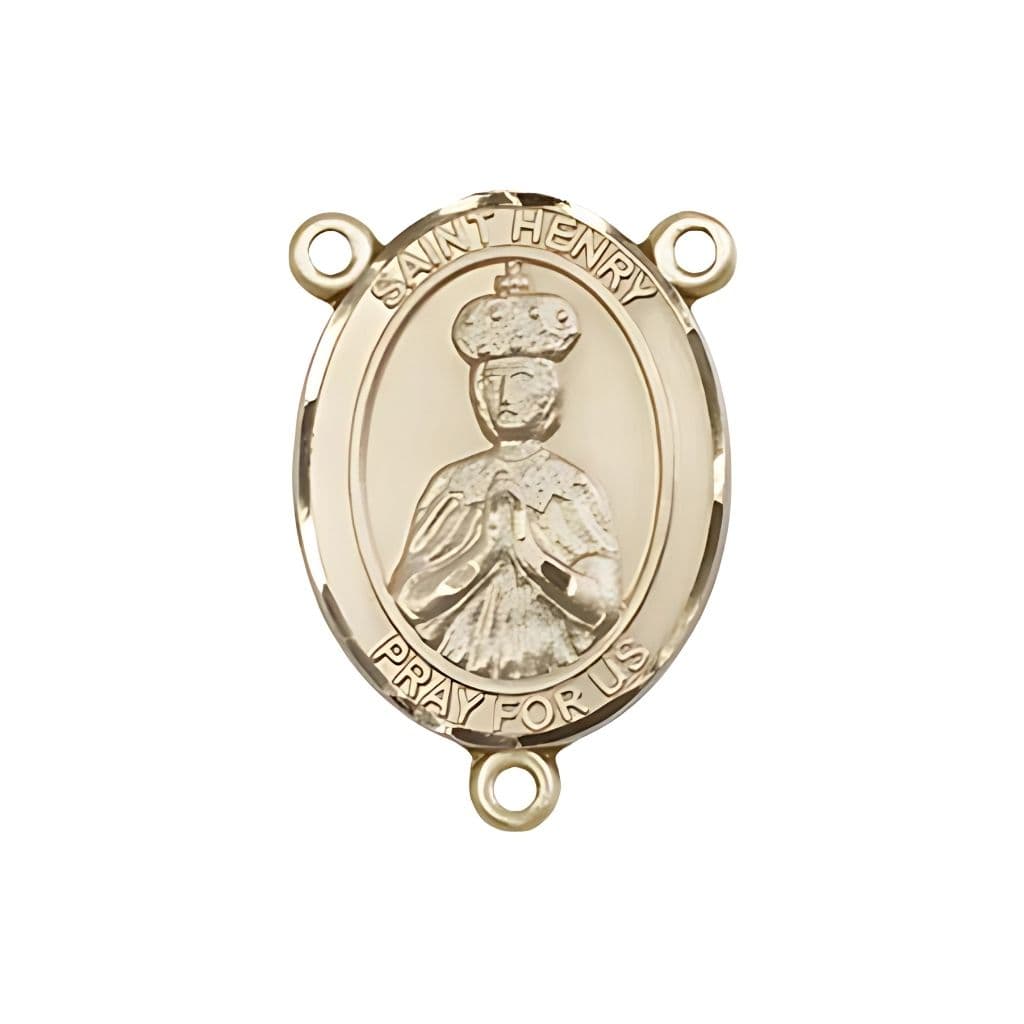 Bliss St. Henry II Engravable Rosary Centerpiece in Gold, 3/4-inch,