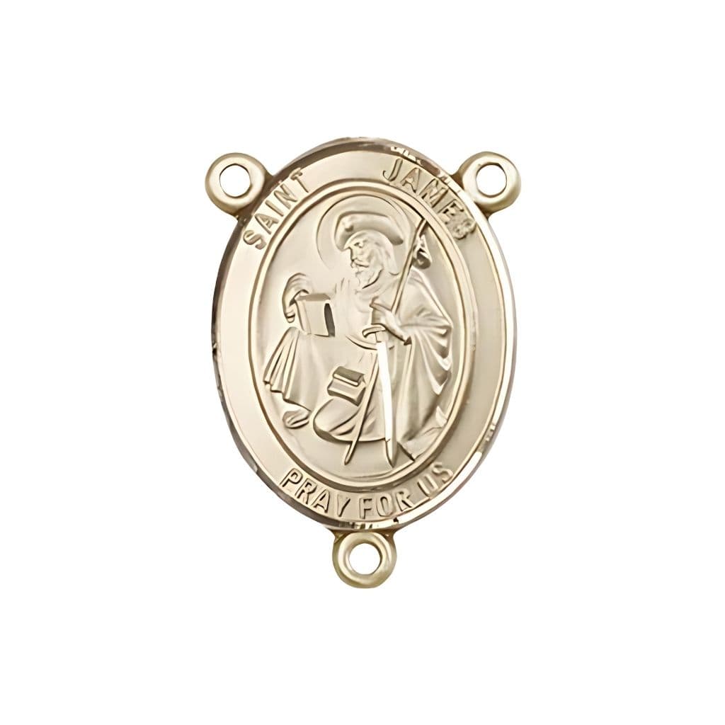 Bliss St. James the Greater Engravable Rosary Centerpiece in Gold,