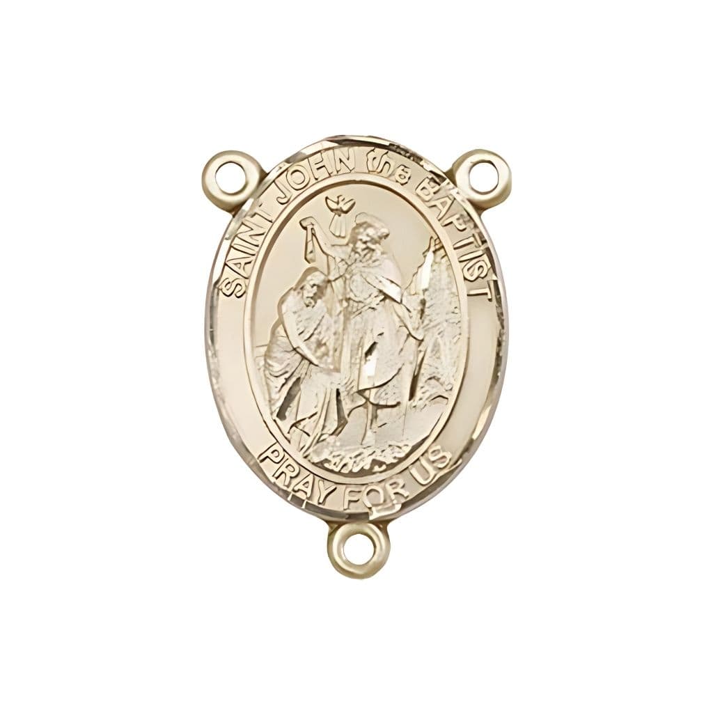 Bliss St. John the Baptist Engravable Rosary Centerpiece in Gold-filled or 14kt Gold,