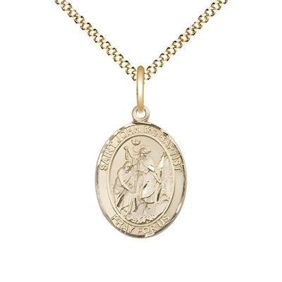 St. John the Baptist Gold-filled Oval Engravable Medal view 3, Bliss Manufacturing