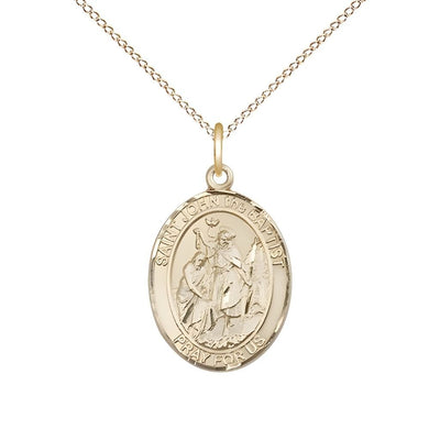 St. John the Baptist Gold-filled Oval Engravable Medal view 4, Bliss Manufacturing