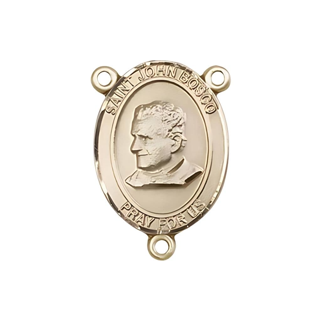 Bliss St. John Bosco Engravable Rosary Centerpiece in Gold, Made in the USA,