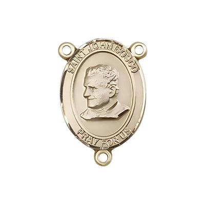 St. John Bosco Engravable Rosary Centerpiece in Gold, Made in the USA, Bliss Manufacturing