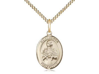 St. Kateri Catholic Saint Medal, gold-filled, Bliss Manufacturing