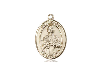 St. Kateri Catholic Saint Medal, 14kt gold, Bliss Manufacturing