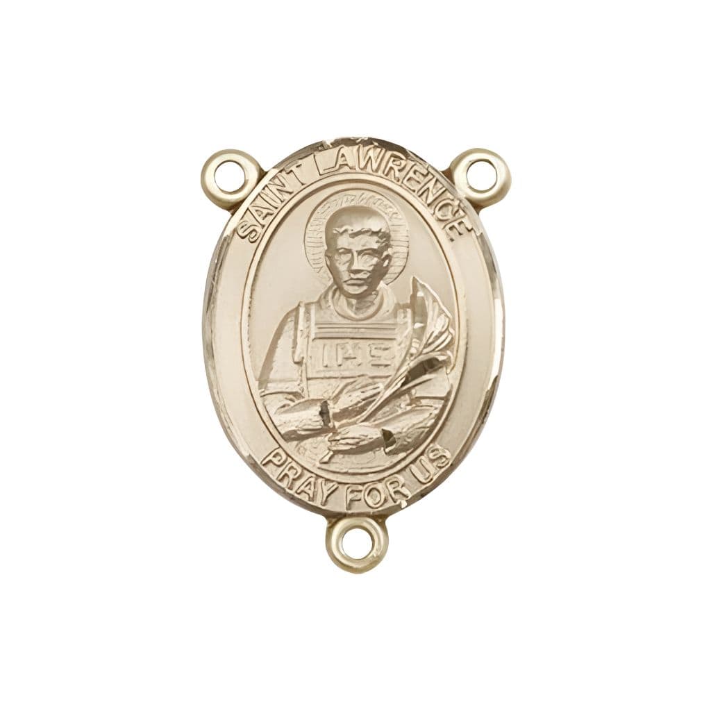 Bliss St. Lawrence Engravable Rosary Centerpiece in Gold, 3/4-inch,
