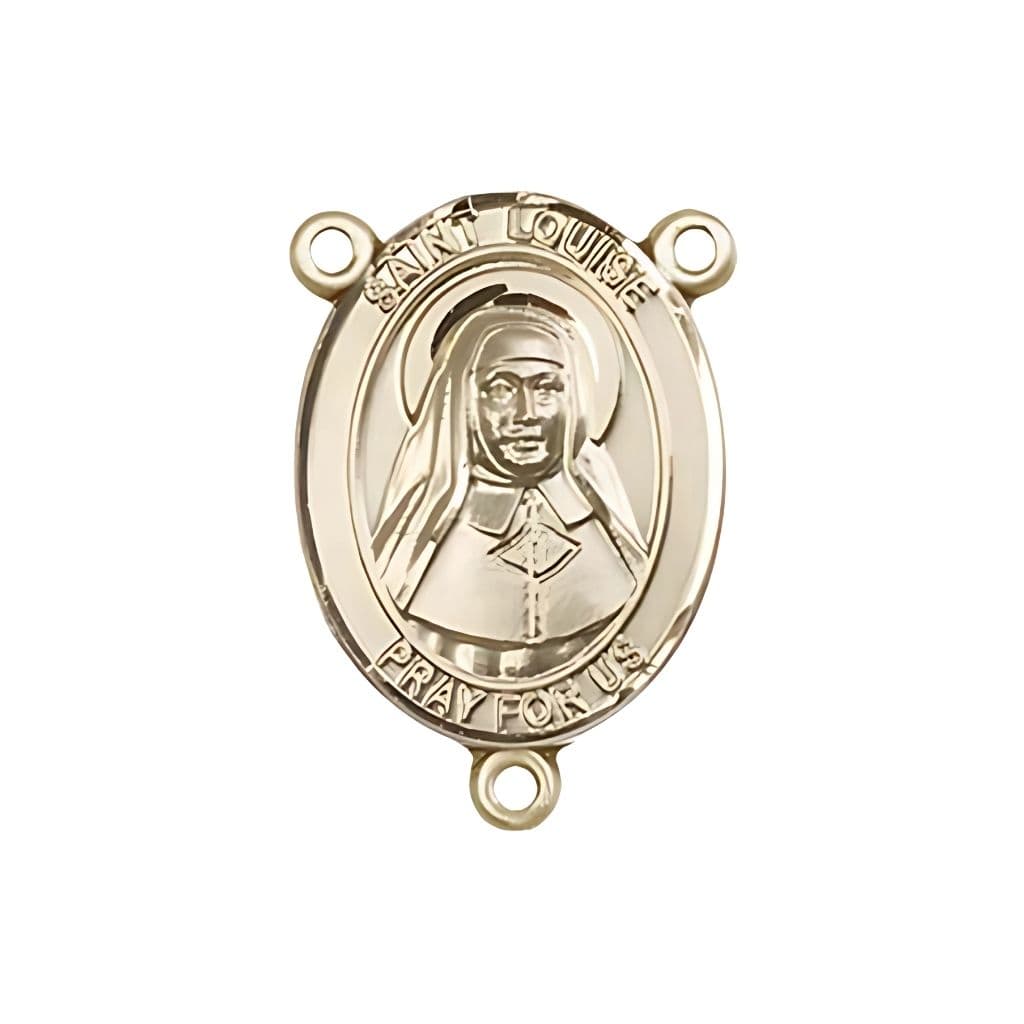 Bliss St. Louise de Marillac Engravable Rosary Centerpiece in Gold, 3/4-inch,