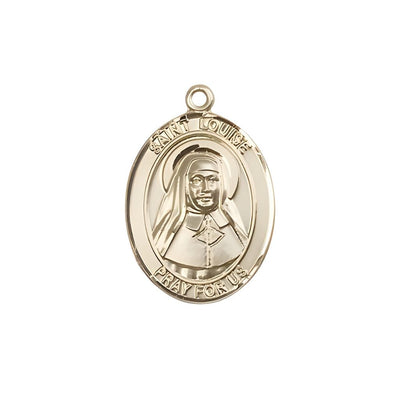 St. Louise de Marillac 14kt Gold Oval Medal Pendant, Measures 3/4-inch tall by 1/2-inch wide, Bliss Manufacturing