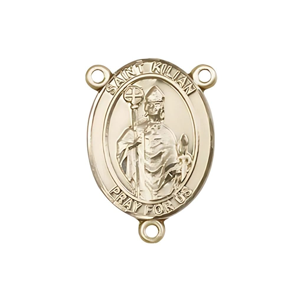 Bliss St. Kilian Engravable Rosary Centerpiece in Gold, 3/4-inch,