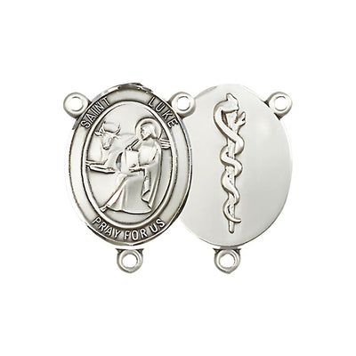 St. Luke the Apostle Doctor Rosary Centerpiece Part in Pewter, 3/4-inch, Bliss Manufacturing