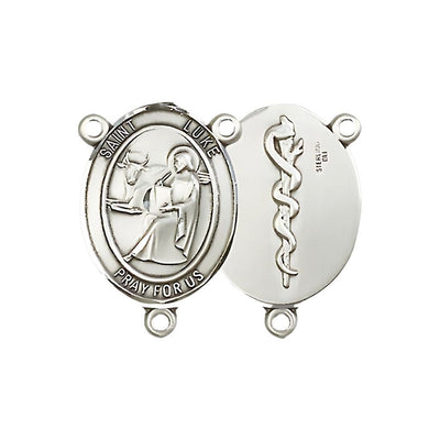 St. Luke the Apostle Doctor Rosary Centerpiece Part in Sterling Silver, 3/4-inch, Bliss Manufacturing