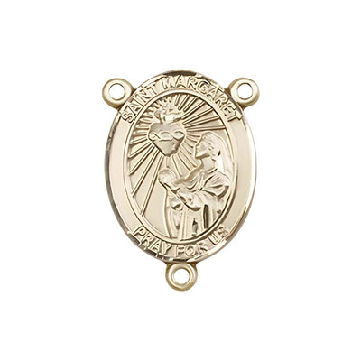 St. Margaret Mary Alacoque Engravable Gold Rosary Centerpiece, 3/4-inch, Bliss Manufacturing