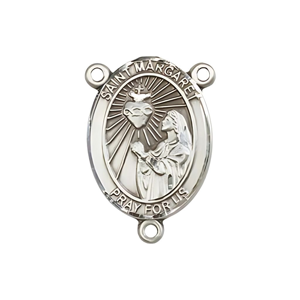 Bliss St. Margaret Mary Alacoque Engravable Rosary Centerpiece, 3/4-inch