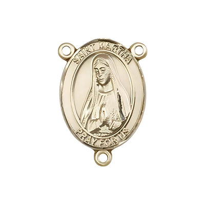St. Martha Engravable Gold Rosary Centerpiece, 3/4-inch, Bliss Manufacturing