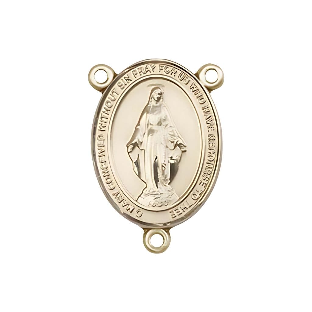 Bliss Miraculous Medal Rosary Centerpiece in Gold 3/4-inch,