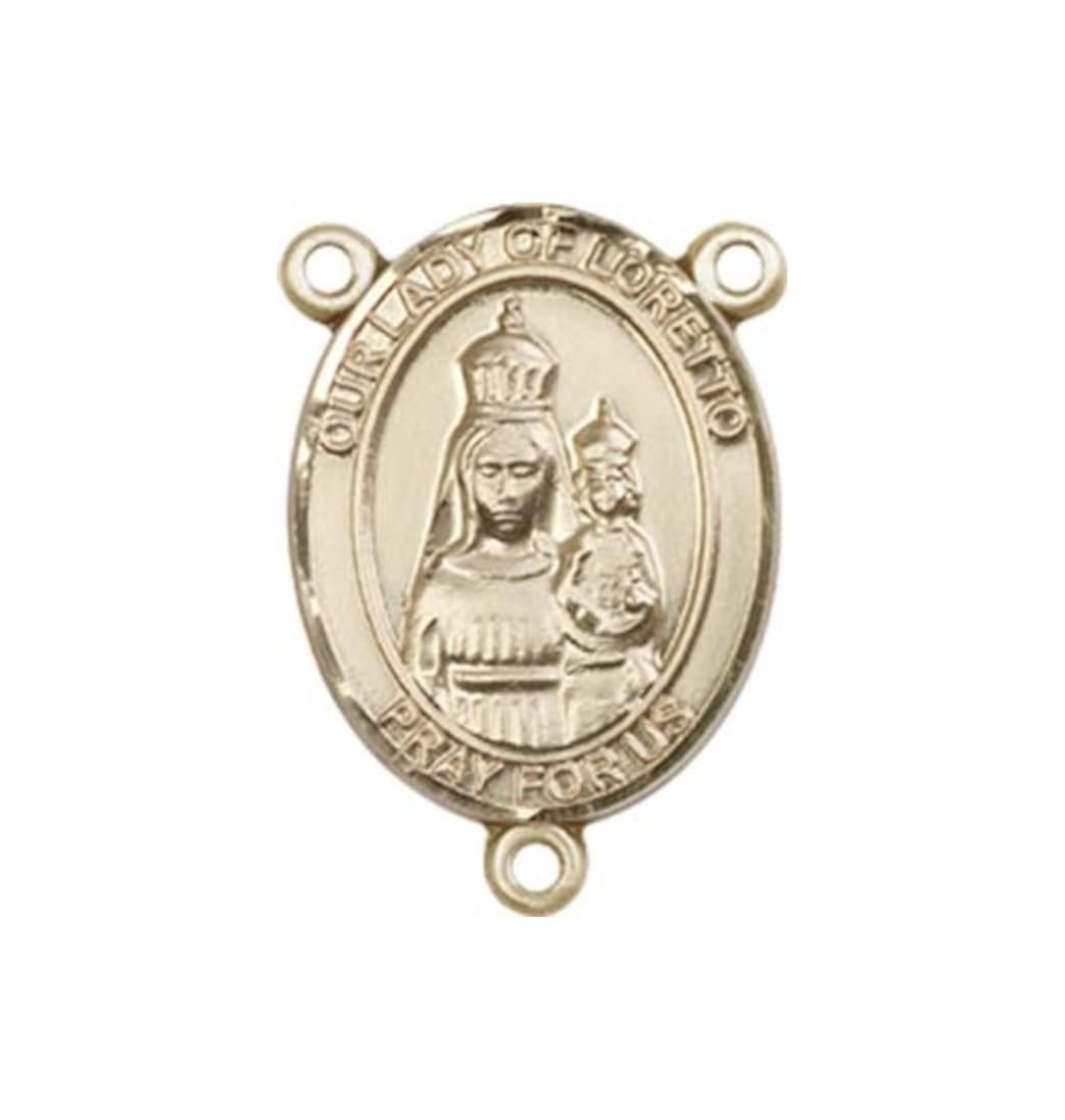 Bliss Our Lady of Loretto Engravable Gold Center Rosary Part,