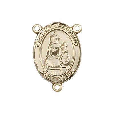 Our Lady of Loretto Engravable Gold Center Rosary Part, Bliss Manufacturing