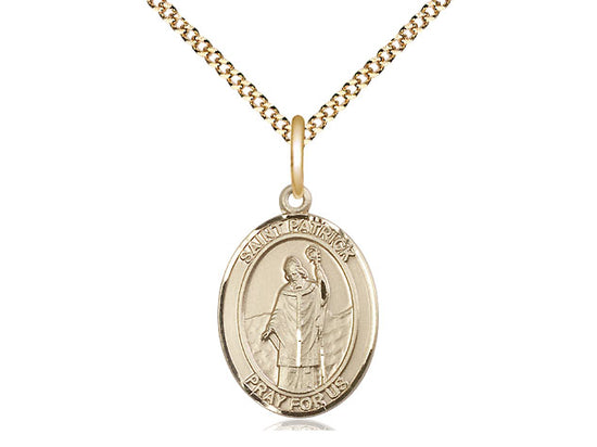 Bliss St Patrick Gold-filled Oval Engravable Medal Necklace