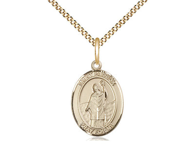 St Patrick Gold-filled Oval Engravable Medal Necklace, Bliss Manufacturing