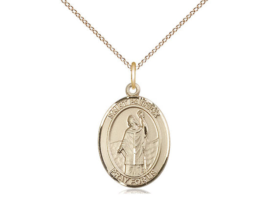 Bliss St Patrick Gold-filled Oval Engravable Medal Necklace