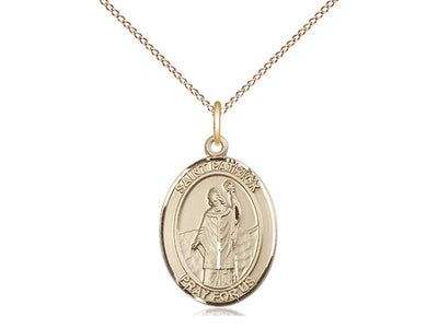 St Patrick Gold-filled Oval Engravable Medal Necklace (view 2), Bliss Manufacturing