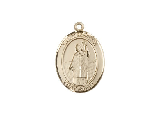 Medium Bliss Manufacturing St Patrick 14kt Gold Oval Medal Only,