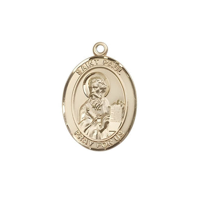 St. Paul the Apostle 14kt Gold Oval Engravable Medal Pendant view 3, Bliss Manufacturing