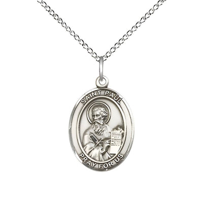 St. Paul the Apostle Sterling Silver Oval Engravable Medal view 4, Bliss Manufacturing