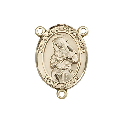 Our Lady of Providence Engravable Rosary Centerpiece, USA in 14kt Gold-filled, Bliss Manufacturing