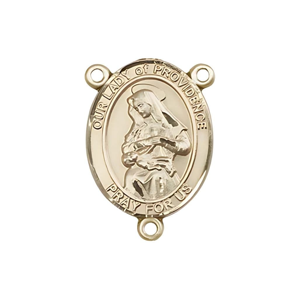 Bliss Our Lady of Providence Engravable Rosary Centerpiece  | USA in 14kt Gold,