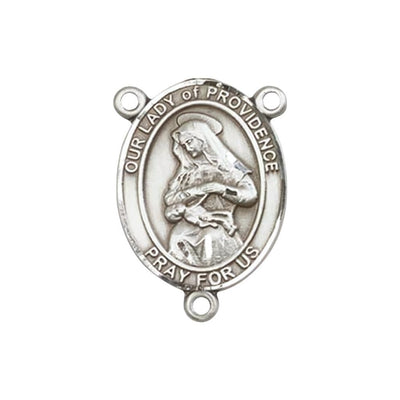 Our Lady of Providence Engravable Rosary Centerpiece, USA in Sterling Silver, Bliss Manufacturing