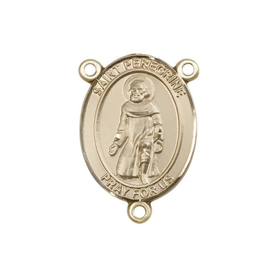 St. Peregrine Laziosi Engravable Gold Rosary Centerpiece, Measures 3/4-inch tall by 1/2-inch wide, Bliss Manufacturing