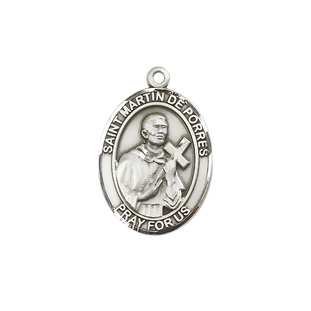 Medium Saint Martin de Porres Pewter Oval Medal | Bliss Manufacturing