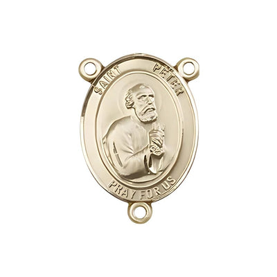 St. Peter the Apostle Engravable Gold Rosary Centerpiece, Measures 3/4-inch tall by 1/2-inch wide, Bliss Manufacturing